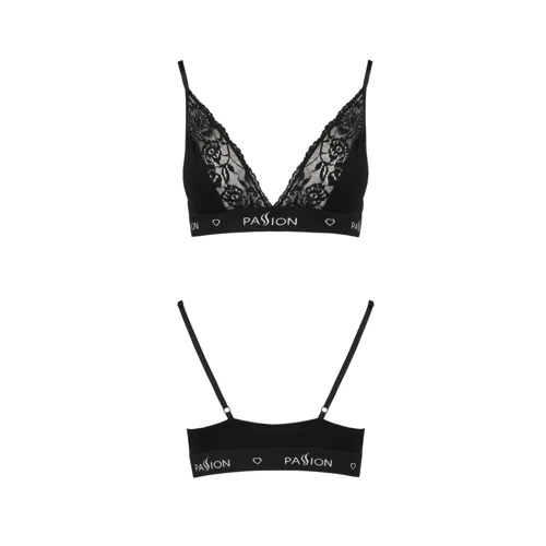 Эластичный топ с кружевом Passion PS001 TOP black, size S