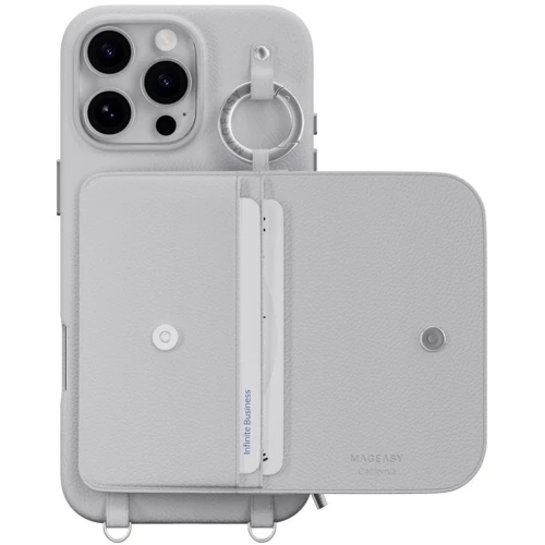 Чохол для iPhone Switcheasy Pouch M Wallet Phone Case with Stand Gray (MPH67P264GR24) для iPhone 16 Pro Max