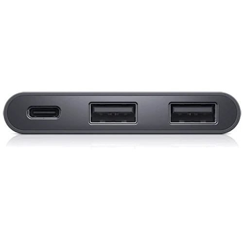 Адаптер Dell Adapter USB-C to 2хUSB+USB-C with Power Deliver Black (470-AEGX): Дополнительные разъемы USB-C, USB OTG