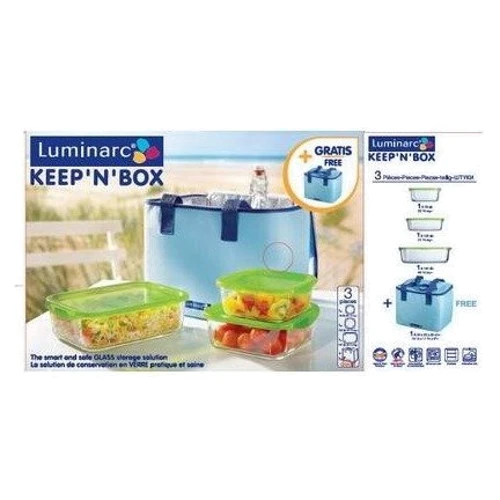 Емкость для хранения Набор Luminarc Keep'n Box H9936 (3 шт. контейнеров + сумка-холодильник) фото 1