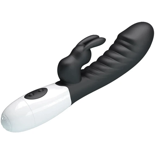 Вібромасажер для стимуляції точки G та клітора LYBAILE Pretty Love Naughty Bunny Black (BW-500071-A3)
