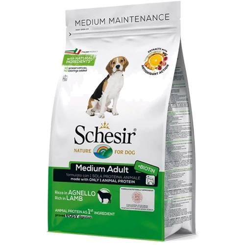Сухой монопротеиновый корм Schesir Dog Medium Adult Lamb для взрослых собак средних пород с ягненком 3 кг