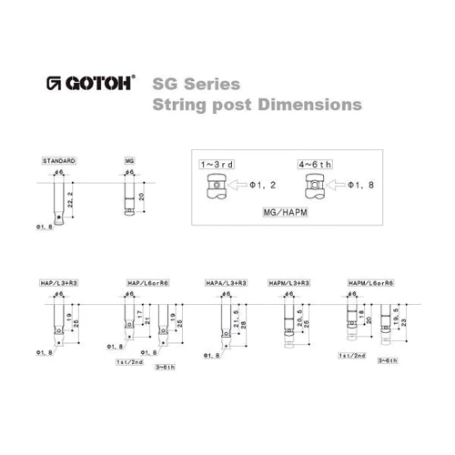 Колок Колки для электрогитары GOTOH SG381-07 L HAPM C фото 2
