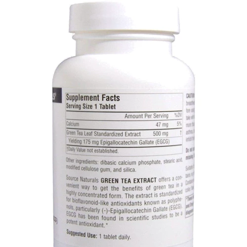 Source Naturals Green Tea 500 mg 120 tabs Екстракт листя зеленого чаю: Тип Зелений чай