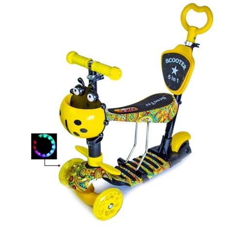 Самокат Scooter "Божа корівка" 5in1. Сarousel (багатофункціональний)