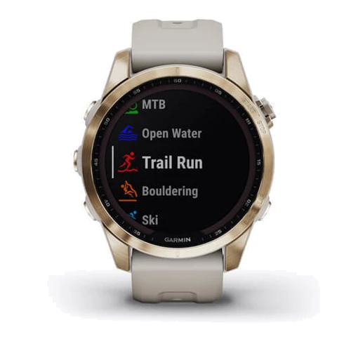 Смарт-годинник Garmin Fenix 7S Sapphire Solar Cream Gold Titanium with Light Sand Band (010-02539-21): Сенсорний екран є