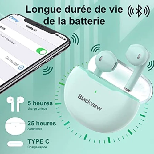 Наушники Blackview AirBuds 6 Green: Сопротивление наушников (Ом) 32