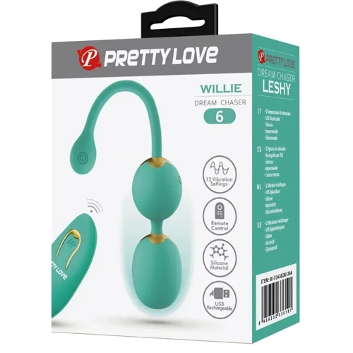Вагінальні кульки з вібрацією LYBAILE Pretty Love Willie Dream chaser 5 Green (BI-014548W-A4)