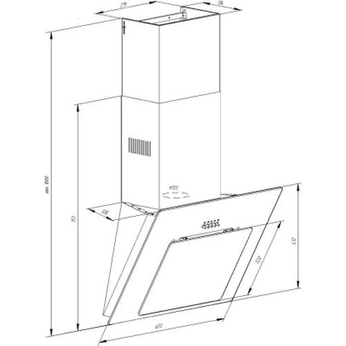 Вытяжка Pyramida NR-F 60 M BL IX: Управление Механическое