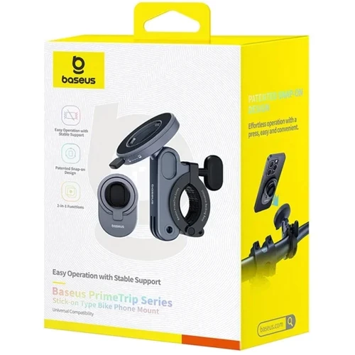 Держатель Baseus Bike Mount Holder PrimeTrip Stick-on Black (C40569001121-00) for Apple iPhone 16 I 15 I 14 I 13 I 12 series фото 7