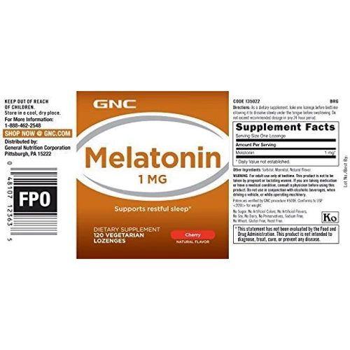 GNC Melatonin 1 mg 60 caps: Пол Унисекс