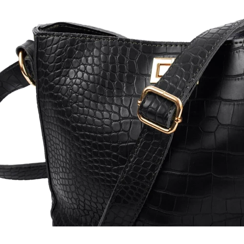 Жіноча сумка-мішок Valiria Fashion чорна (4DETBI51030-2): Тип ручки На ланцюжку, Плечовий ремінь, Довга ручка