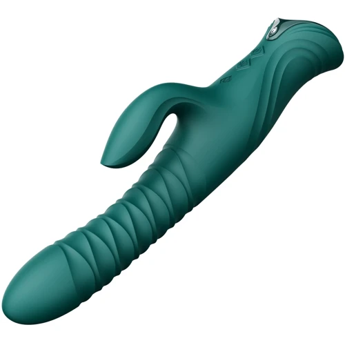 Пульсатор-кролик с вибрацией Zalo Mose 2 Turquoise Green