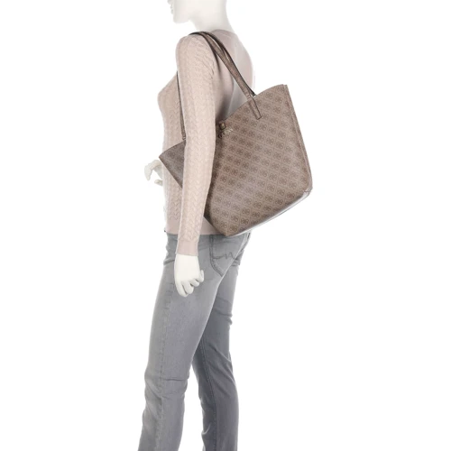 Женская сумка тоут Guess Alby Toggle Tote Ltl-Latte Logo светло-коричневая (HWSS7455230-LTL): Материал Искусственная кожа