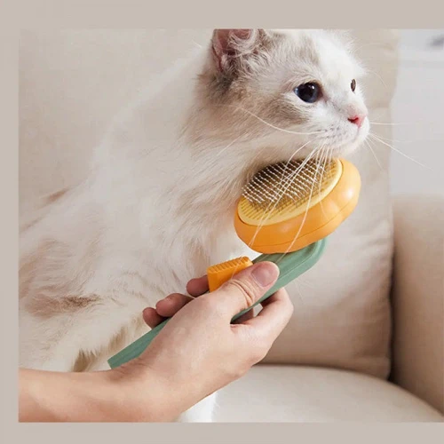 Расческа для шерсти кошек и собак с кнопкой Vailge Pet Brush PGB-A Оранжевая (2090)