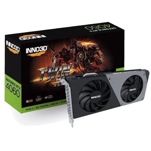 Видеокарта INNO3D GeForce RTX 4060 TWIN X2 (N40602-08D6-173051N): Объем памяти, Гб 8