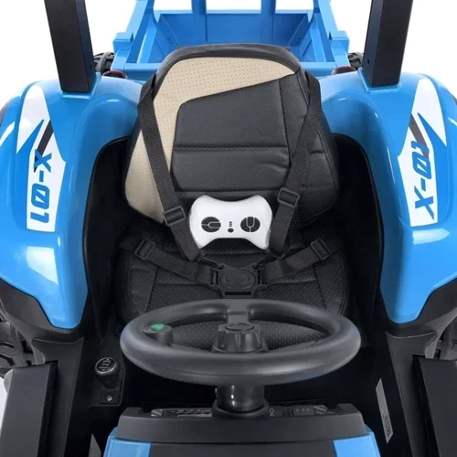 Дитячий електромобіль Bambi Racer трактор із причепом, синій (M 4844EBLR-4)