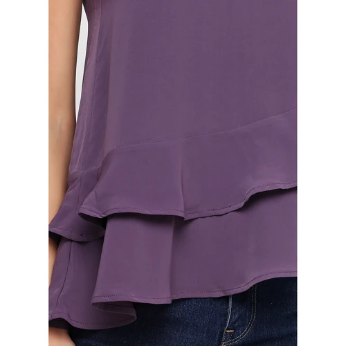 Блуза H&M 4625934 46 фиолетовая без рукава: Вид Блузы
