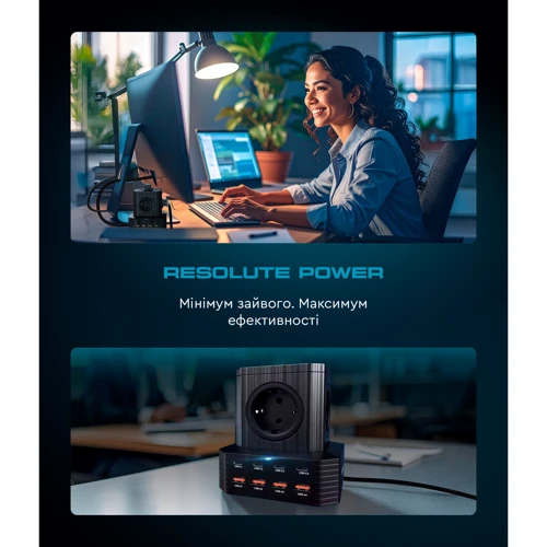 Зарядний пристрій ArmorStandart Wall Charger Resolute Power ARP-544 100W GaN 2m Black (ARM73177) фото 11
