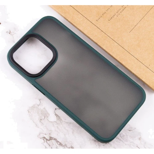 Чехол для iPhone Mobile Case TPU+PC Metal Buttons Green for iPhone 15 Pro Max: Материалы Термополиуретан