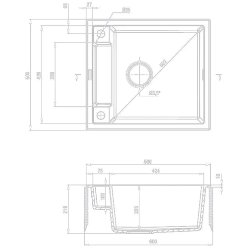 Кухонная мойка Deante Magnetic ZRM S103