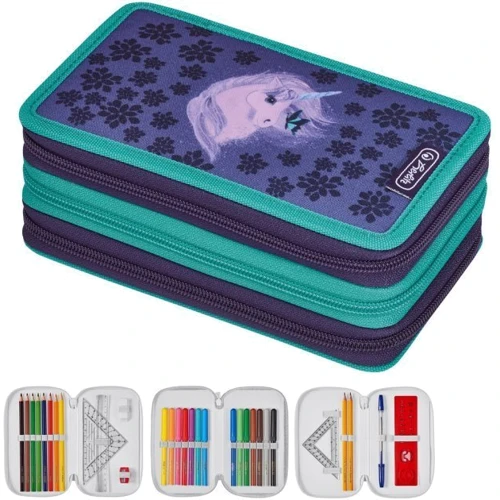 Пенал с наполнением Herlitz Triple Mystique Единорог 31 пр. (50033034)