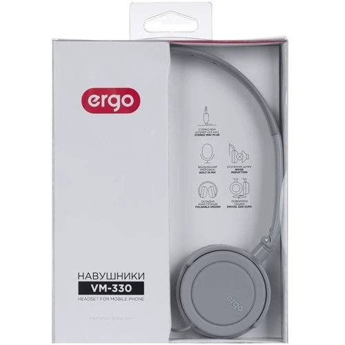 Наушники Ergo VM-330 Grey: Чувствительность (дБ) 102