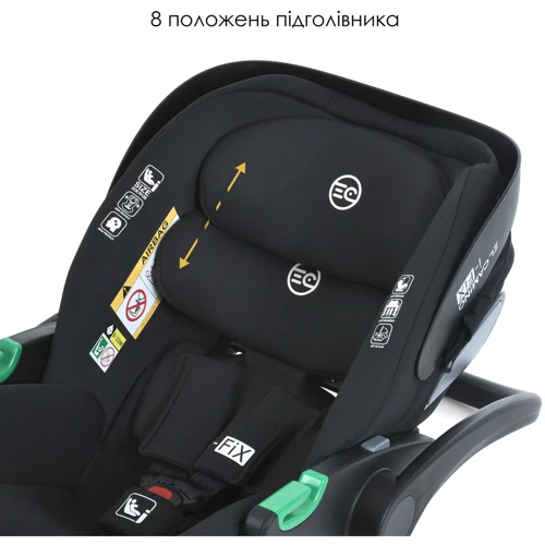 Детское автокресло El Camino i-FIX Бебикокон черный (ME 1110 Moon Black)