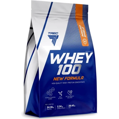 Протеин Trec Nutrition Whey 100 (New Formula) 700 g / 23 servings / клубничный крем