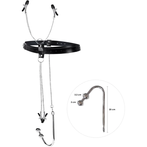 Бондажный набор с металлическим анальным крюком №3 Art of Sex Blanca Bondage set with anal hook №3