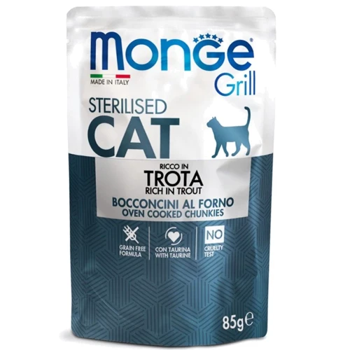 Влажный корм для котов Monge Cat Grill Sterilised форель 0.085 кг (70013659)