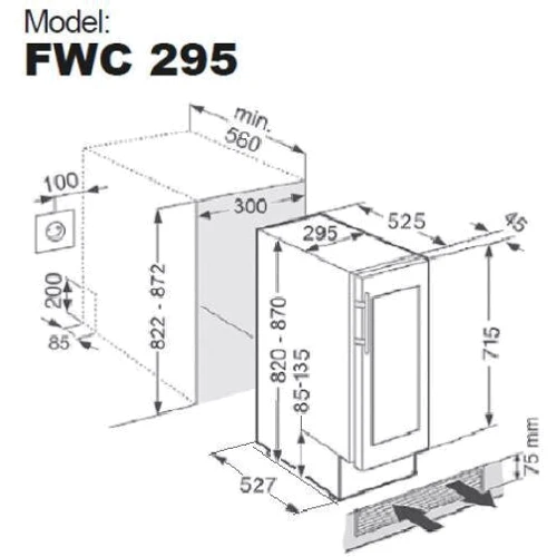 Встраиваемый винный шкаф Fabiano FWC 295 Inox (8171.405.0828): Тип по назначению Винный шкаф