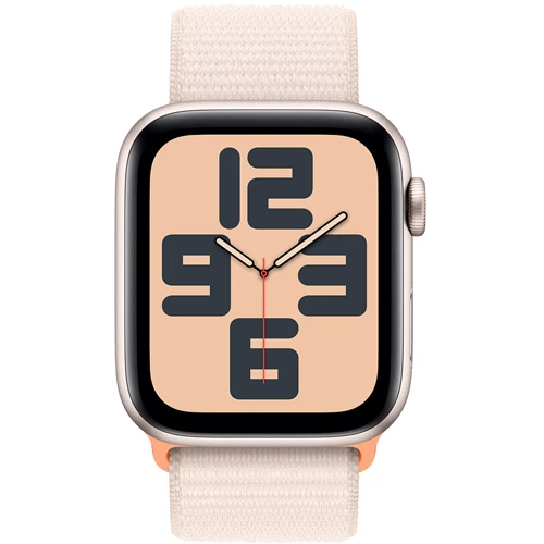 Apple Watch SE 2 2023 44mm GPS Starlight Aluminum Case with Starlight Sport Loop (MRE63) UA: Материал плетеный нейлон бежевого цвета