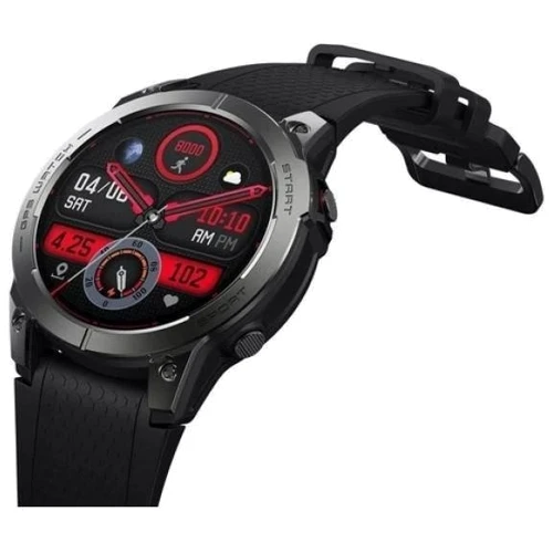 Смарт-часы Zeblaze Stratos 3 Abyss Black: Материал корпуса металл, пластик