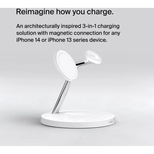 Зарядное устройство Belkin Wireless Charger BoostCharge Pro 3-in-1 White (WIZ017TTWH)