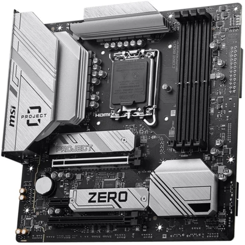 MSI B760M PROJECT ZERO: Роз'єми на платі PCI Express x1, USB 3.2 Gen 1, USB 2.0, SATA 3.0, M.2