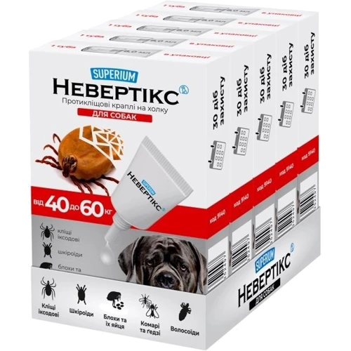 Противоклещевые капли Superium Nevertix на холку для собак от 40 кг (9140): Тип Капли