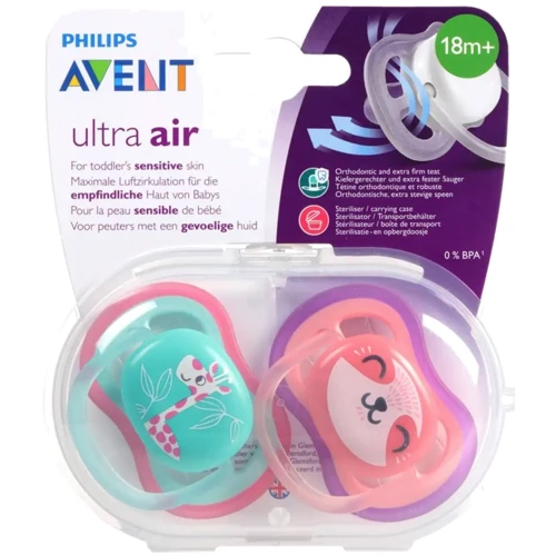 Пустышка для девочки Philips AVENT Ultra-Air, 18+ мес, 2 шт. (SCF349/12)