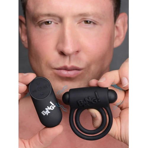 Эрекционное кольцо BANG! Remote Control Vibrating Cock Ring & Bullet