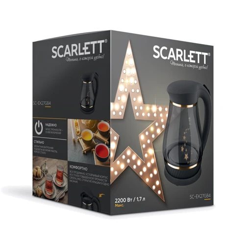Электрочайник Scarlett SC-EK27G84: Мощность, Вт 2200