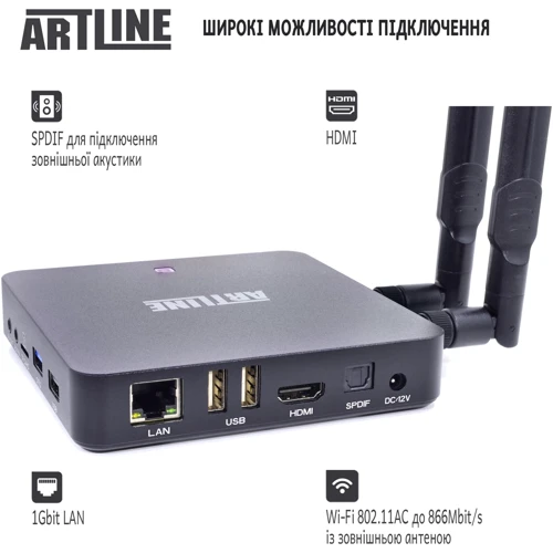 Приставка Smart TV Artline TvBox KM6: ТВ-тюнер Нет