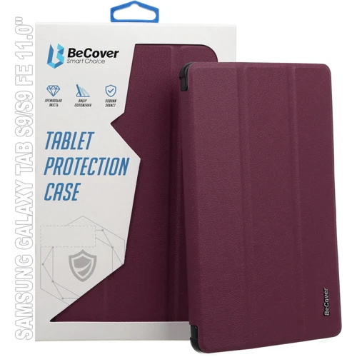 Аксессуар для планшетных ПК BeCover Smart Case Red Wine for Samsung X710 Galaxy Tab S9 / X510/X516B Galaxy Tab S9 FE (709893): Цвет бордовый