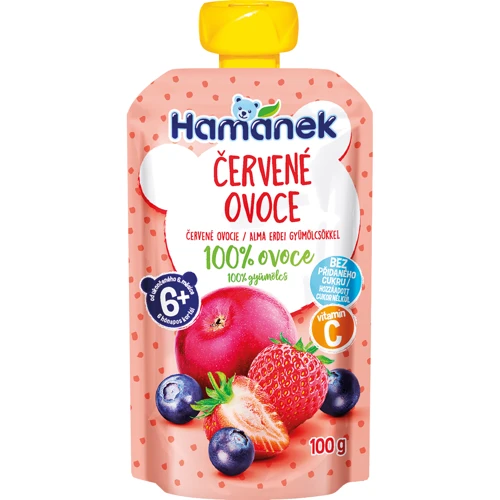 Пюре Hamanek яблоко с клубникой и черникой 100 г (1215913)