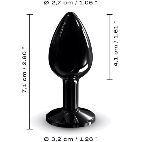 Металлическая анальная пробка с кристаллом Dorcel - Diamond Plug Black S