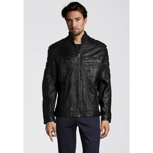 Кожаная куртка Bruno Banani 21639944 48 черная демисезон