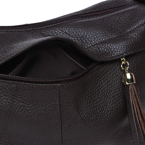 Женская сумка через плечо Borsa Leather темно-коричневая (1t300-brown): Тип Сумки
