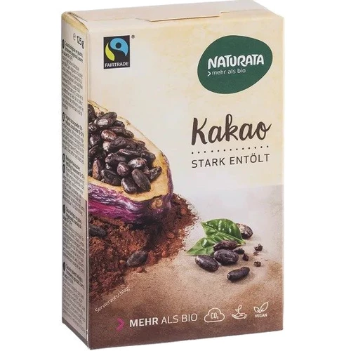 Какао порошок Naturata обезжиренный органический 125 г (4024297467380)