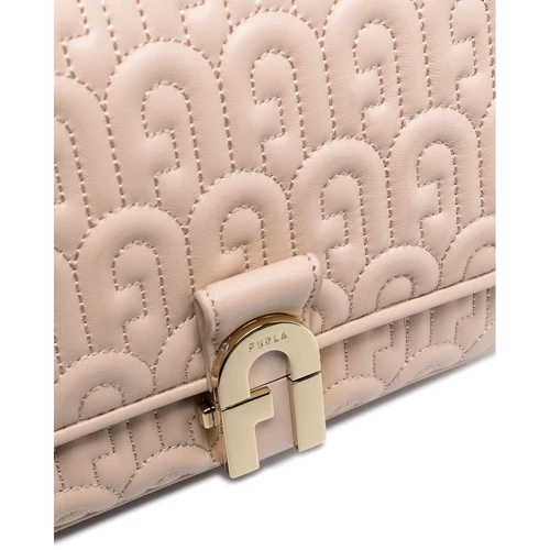 Женская сумка через плечо Furla Pillow (Cosy) S Shoulder Bag бежево-розовая (BZY4PILA.0073B4L00): Фактура Стеганая, Матовая, Гладкая