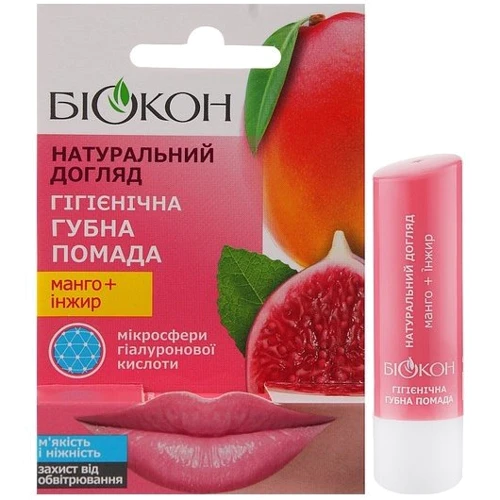 Біокон Гигиеническая помада Манго + Инжир Натуральный уход 4.6 g