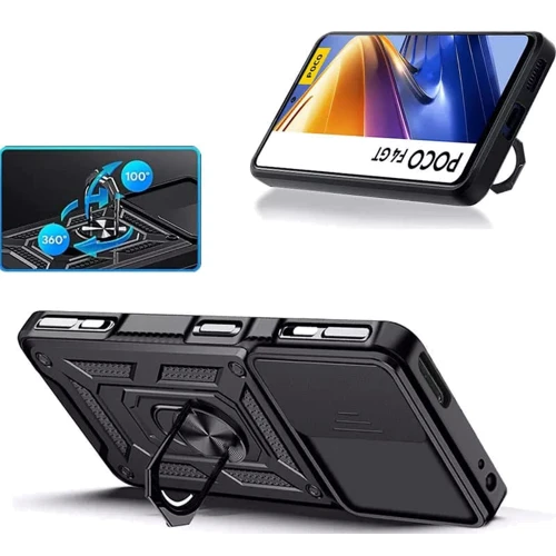 Чехол для телефонов Mobile Case Camshield Serge Ring Blue for Xiaomi Poco F4 GT: Материал TPU (термополиуретан) и поликарбонат